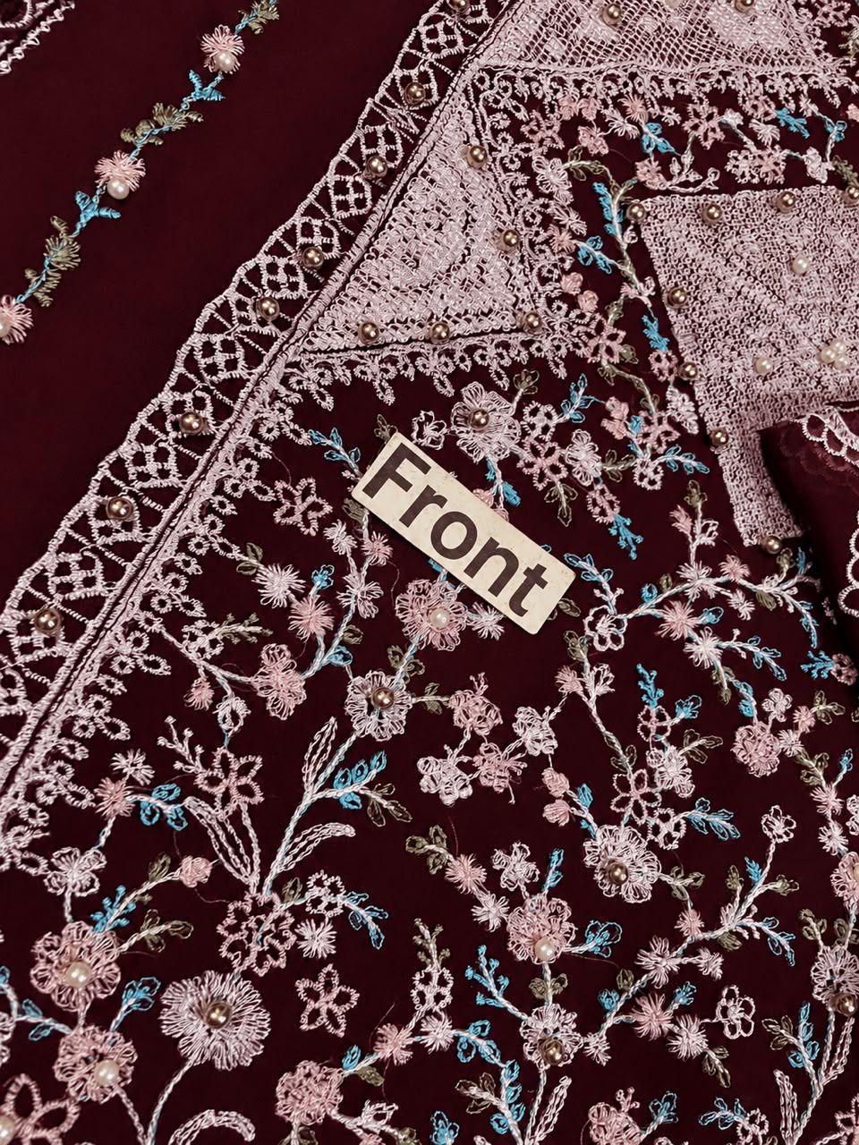 Luxury Cross-Stitch Embroidered Chiffon 3-Piece Suit