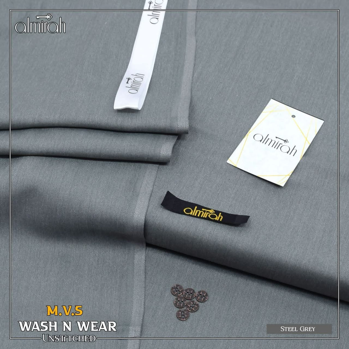 Men's Luxury Semi Wool Wash & Wear Unstitched By ALMIRAH