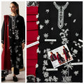 Premium Embroidered Airjet Dhanak 3-Piece Suit with Digital Printed Wool Shawl