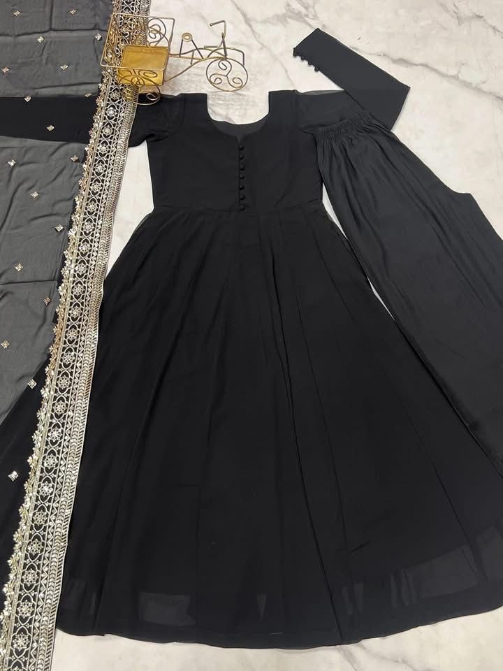 Noor e mahfil 3PCS  With ORGANZA DUPATTA