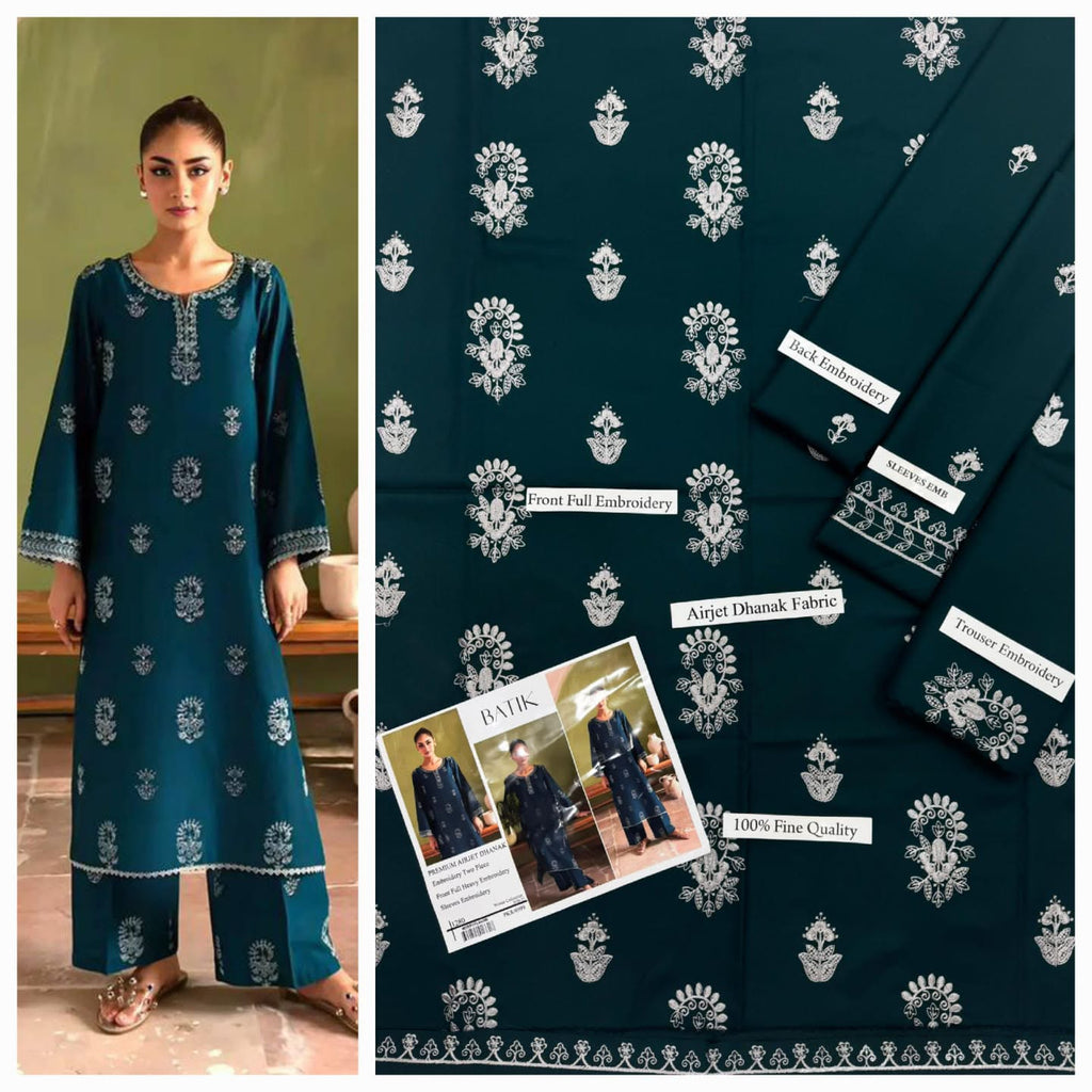 Luxury Heavy Embroidered Airjet Dhanak 2-Piece Winter Suit
