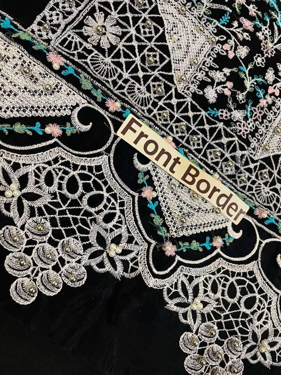 Luxury Cross-Stitch Embroidered Chiffon 3-Piece Suit