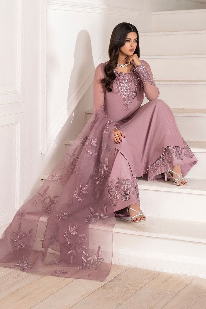 Luxury Heavy Embroidered Chiffon 3-Piece Suit with Adda Work & Organza Dupatta