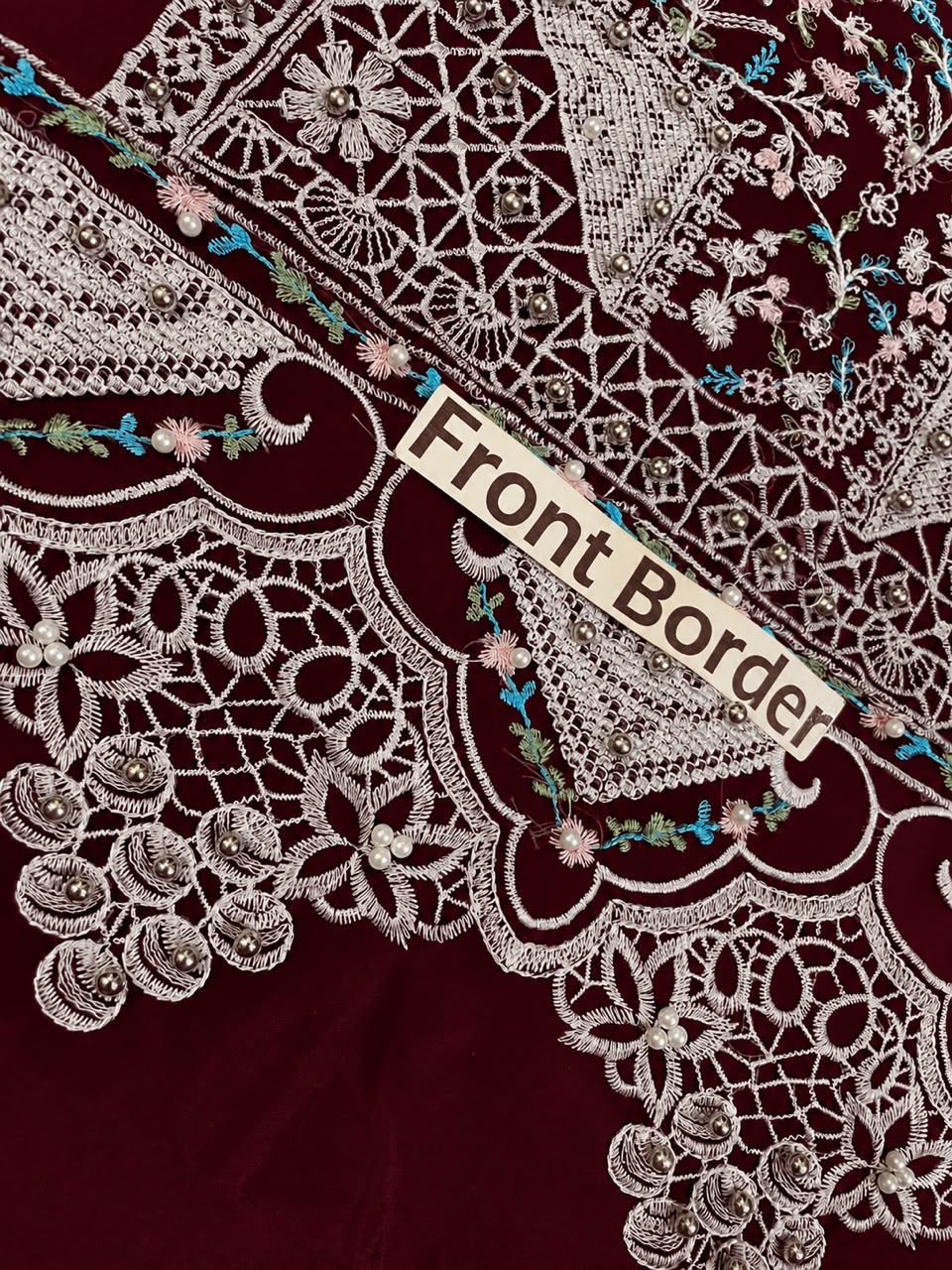 Luxury Cross-Stitch Embroidered Chiffon 3-Piece Suit