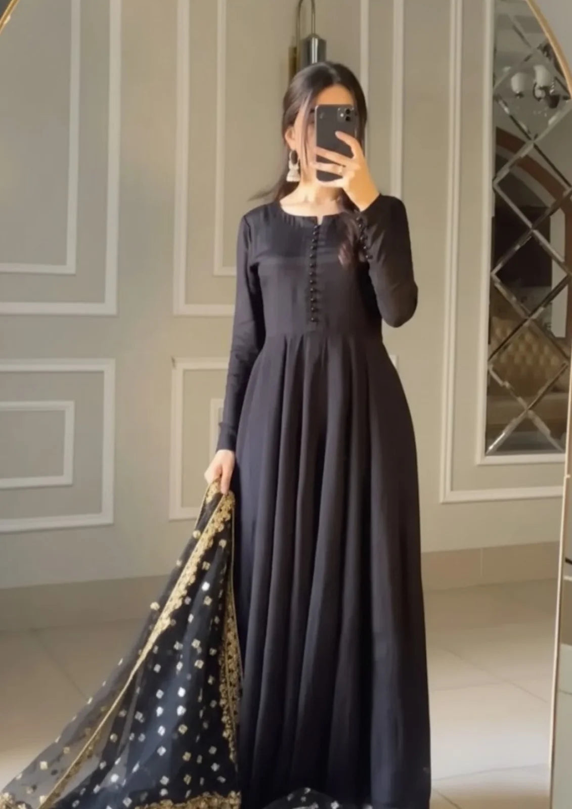 Noor e mahfil 3PCS  With ORGANZA DUPATTA