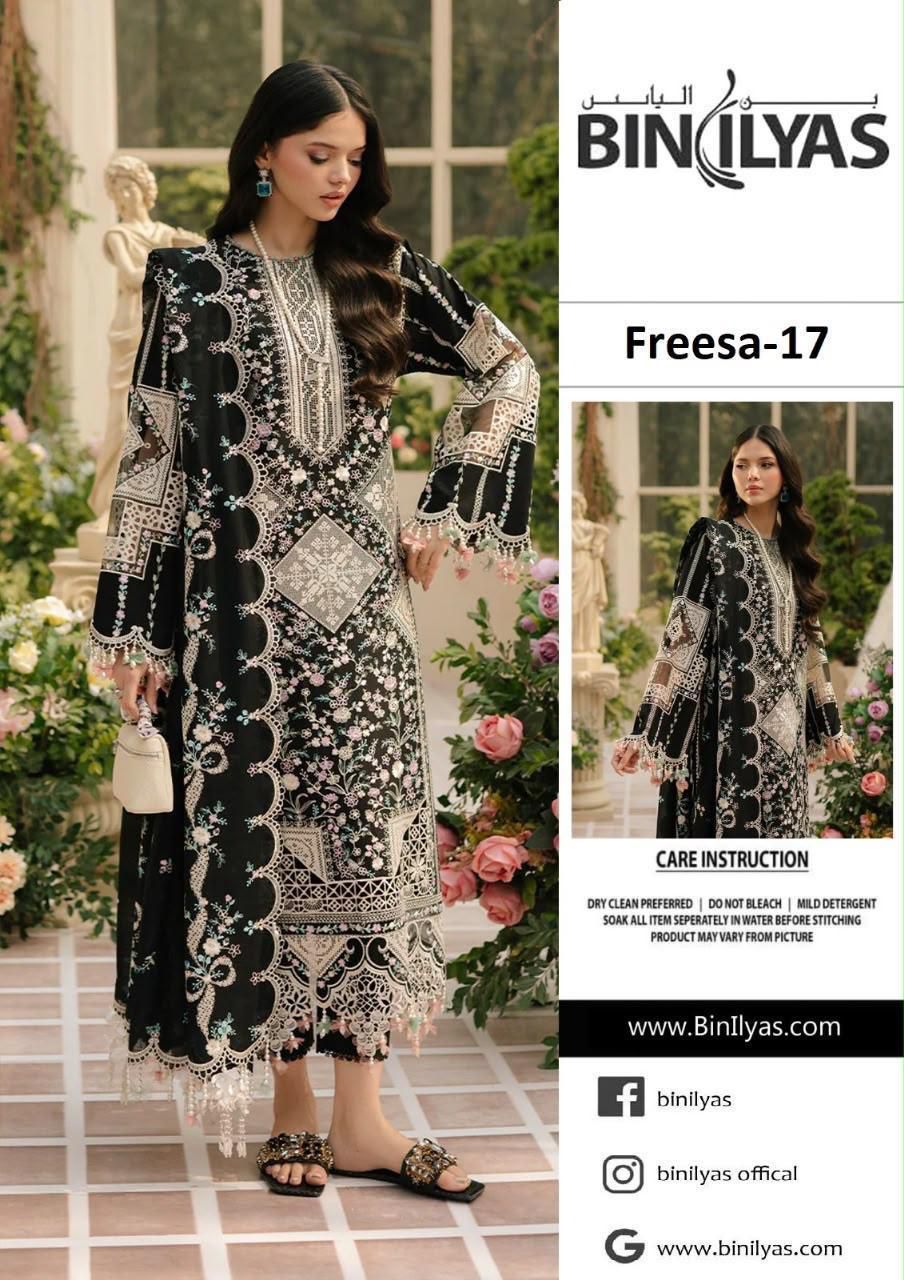 Luxury Cross-Stitch Embroidered Chiffon 3-Piece Suit
