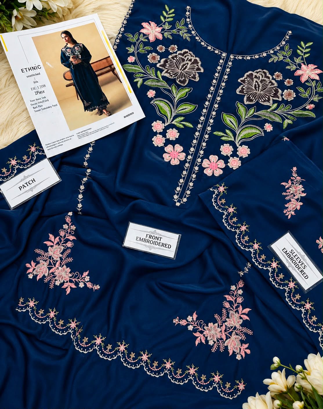 Premium Heavy Embroidered Shamoze Silk 2-Piece Suit