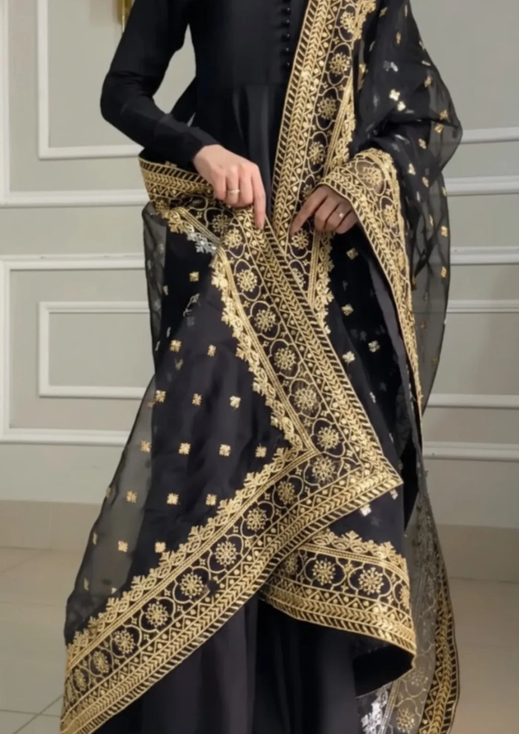 Noor e mahfil 3PCS  With ORGANZA DUPATTA