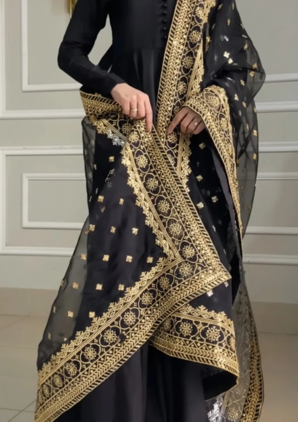 Noor e mahfil 3PCS  With ORGANZA DUPATTA