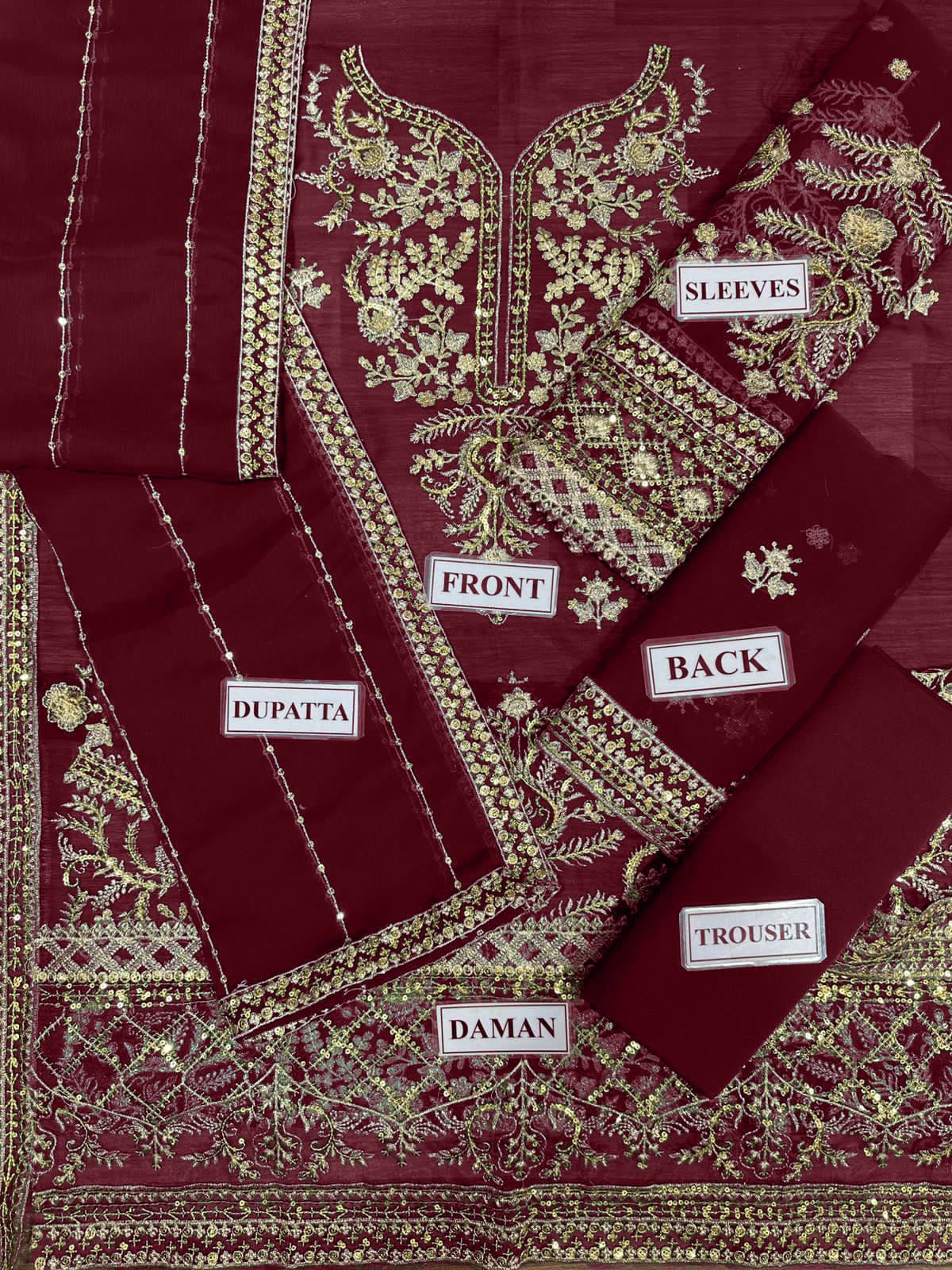 Unstitched Luxury Chiffon 3-Piece Suit with Malai Trouser By Asim Jofa
