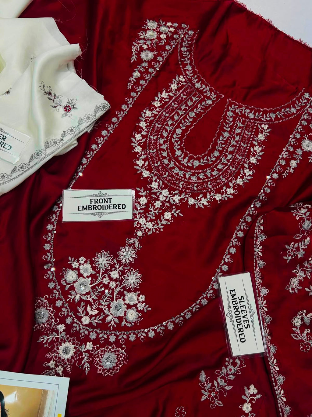 Premium Heavy Embroidered Shamoze Silk 2-Piece Suit