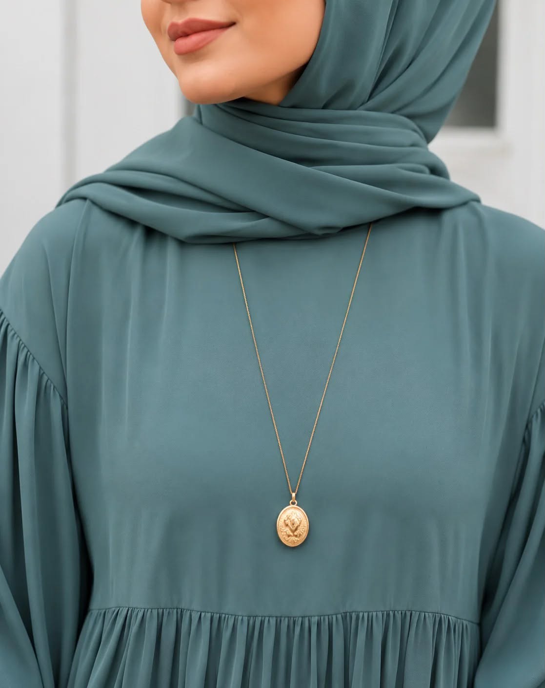 Premium Wool Peach Abaya Set with Matching Stoller