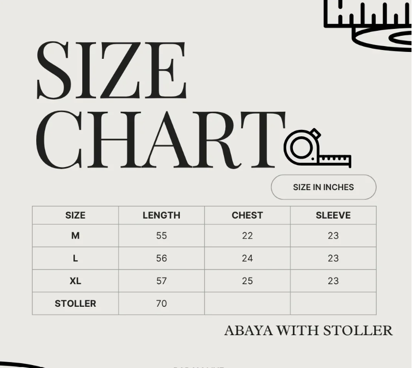 Rosette Flow Abaya with stoller