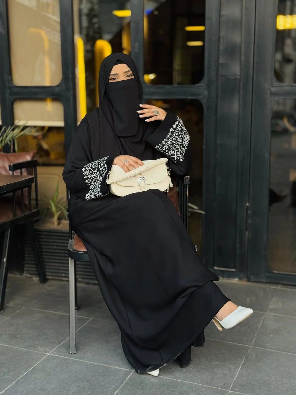 Safa Embroidered Abaya With Stoller