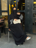 Safa Embroidered Abaya With Stoller