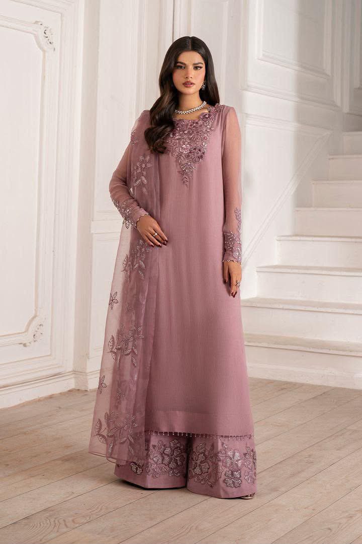 Luxury Heavy Embroidered Chiffon 3-Piece Suit with Adda Work & Organza Dupatta