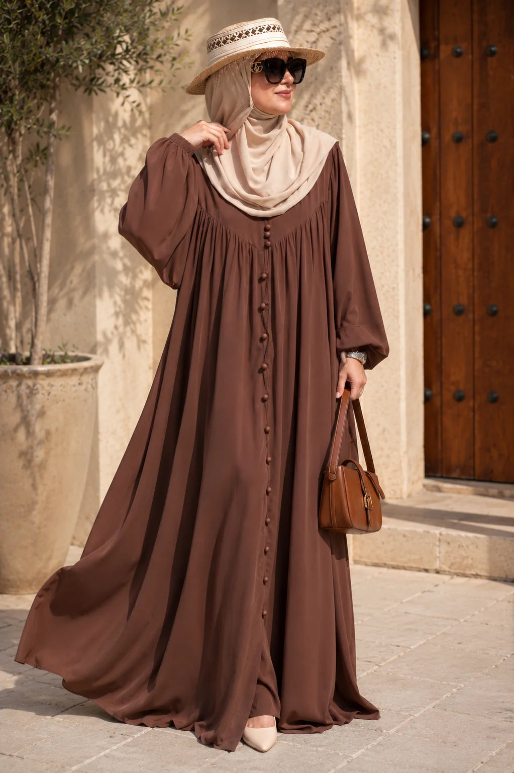 Cocoa Grace Abaya with stoller