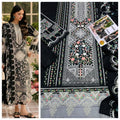 Premium Embroidered Winter Dhanak 3-Piece Suit with Motif Work Shawl & Patches