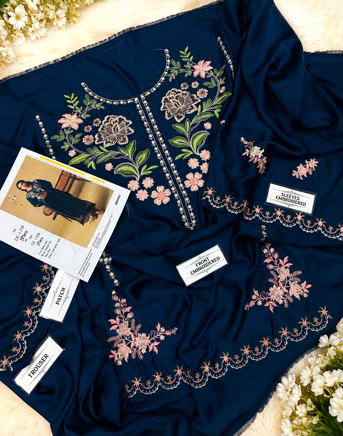 Premium Heavy Embroidered Shamoze Silk 2-Piece Suit