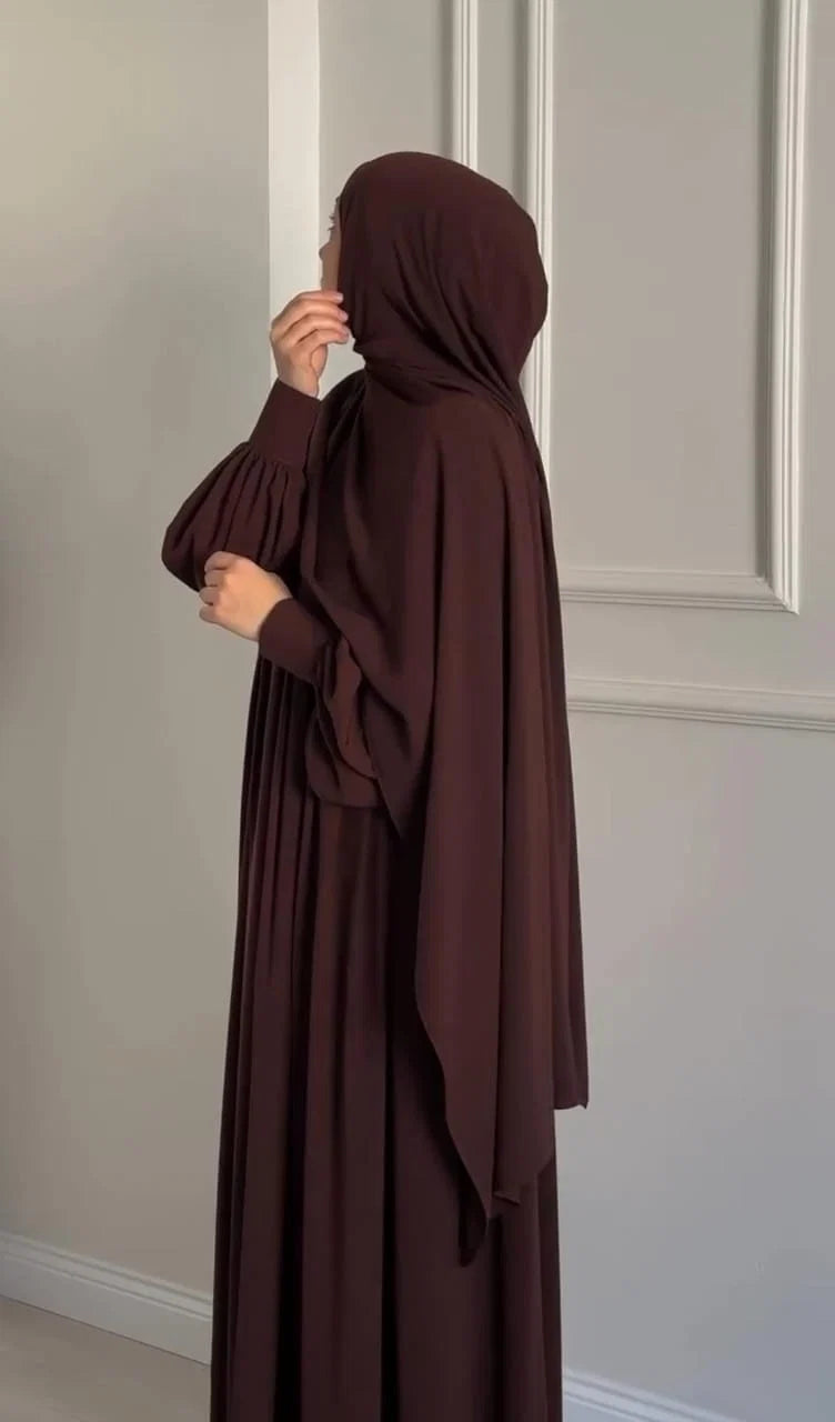 Chocolate Brown Abaya with stoller