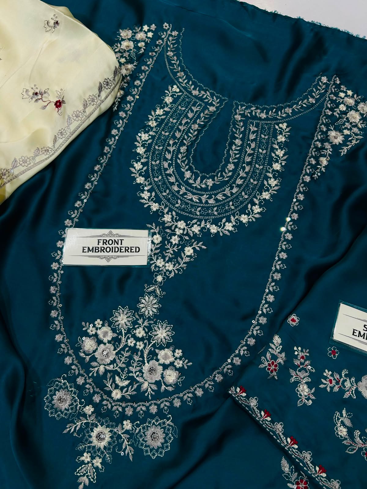 Premium Heavy Embroidered Shamoze Silk 2-Piece Suit