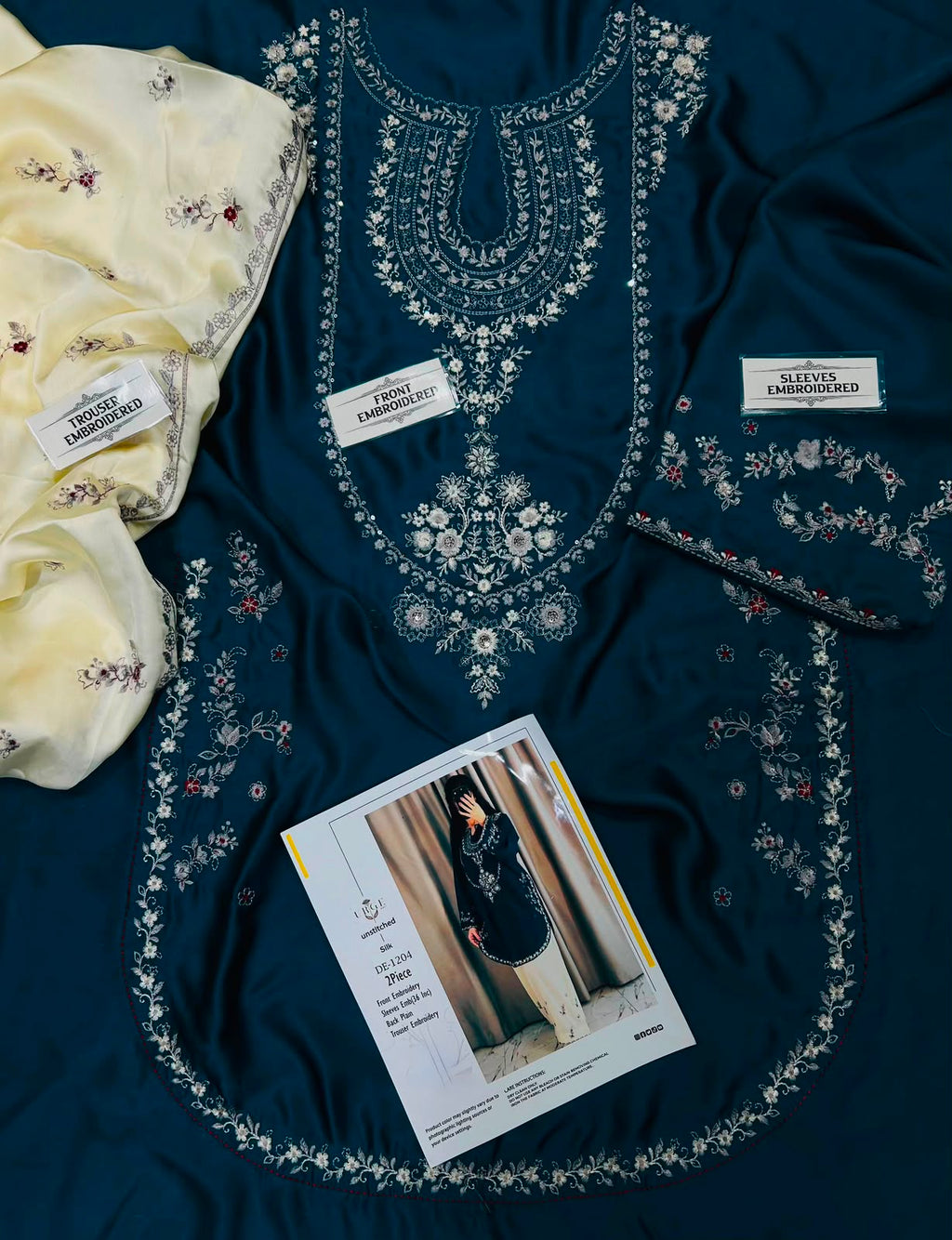 Premium Heavy Embroidered Shamoze Silk 2-Piece Suit
