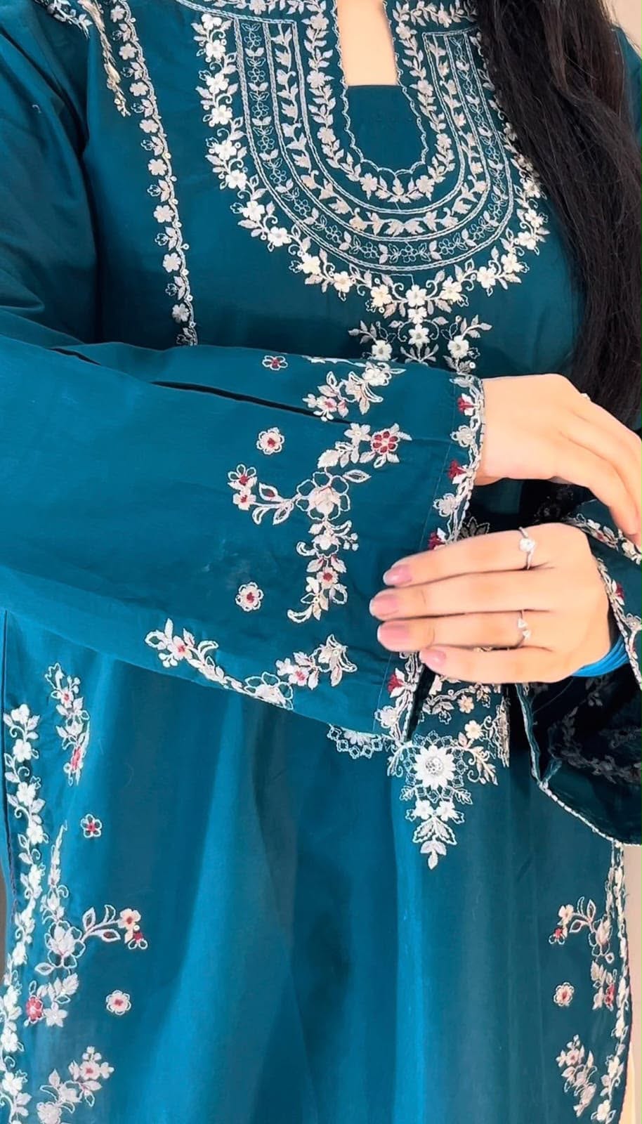 Premium Heavy Embroidered Shamoze Silk 2-Piece Suit