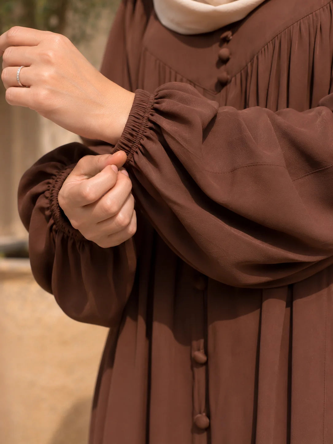 Cocoa Grace Abaya with stoller