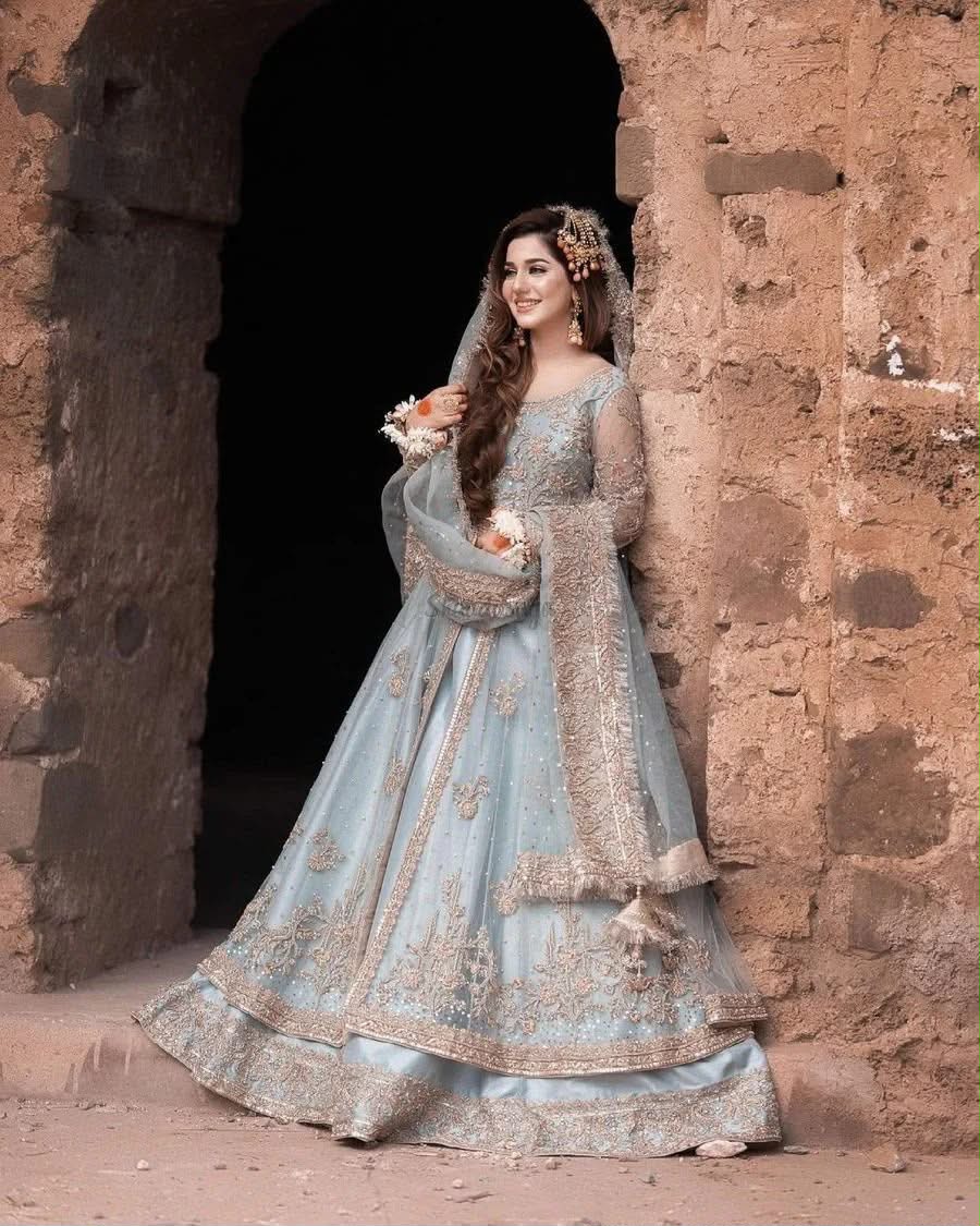 Luxury Heavy Zari & Sequin Embroidered Net Bridal Maxi Suit with Stone Handwork