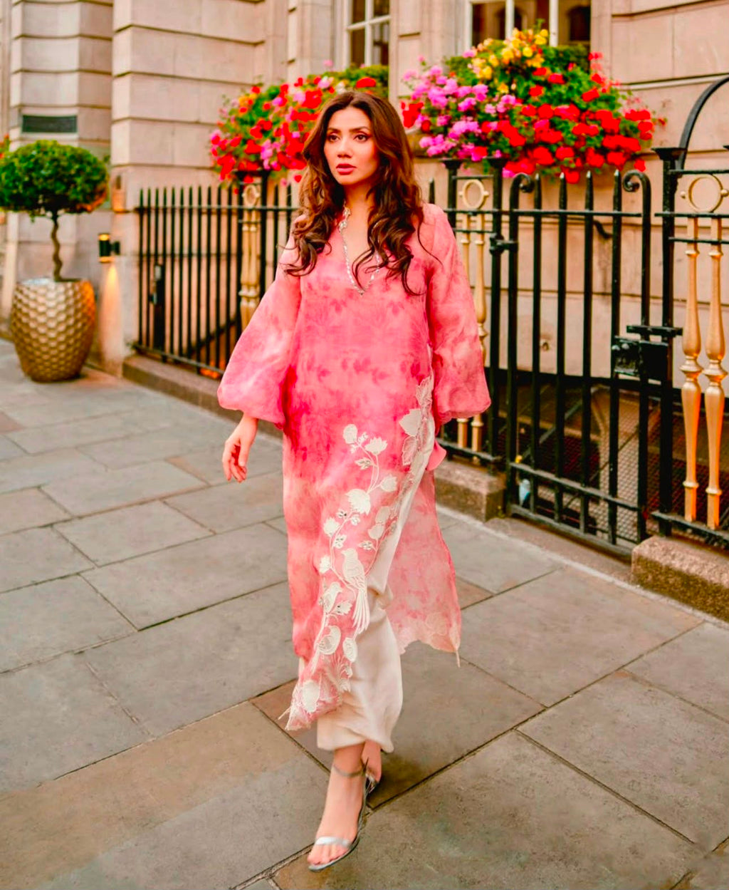 Premium Digital Printed Silk 3-Piece Suit with Cutwork Embroidered Dupatta