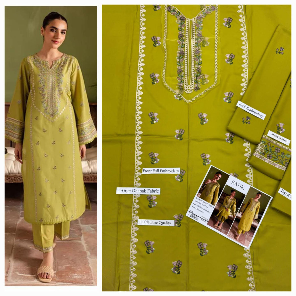 Luxury Heavy Embroidered Airjet Dhanak 2-Piece Winter Suit