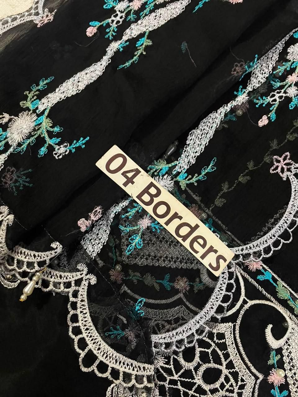 Luxury Cross-Stitch Embroidered Chiffon 3-Piece Suit