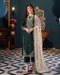 Luxury Heavy Embroidered Chiffon 3-Piece Suit with Organza Borders & Embroidered Dupatta