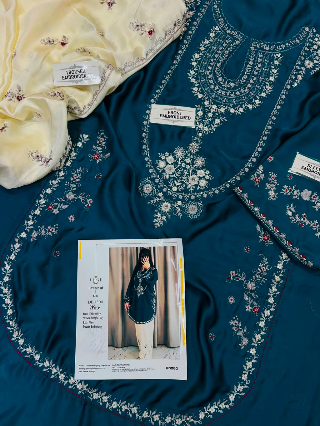 Premium Heavy Embroidered Shamoze Silk 2-Piece Suit