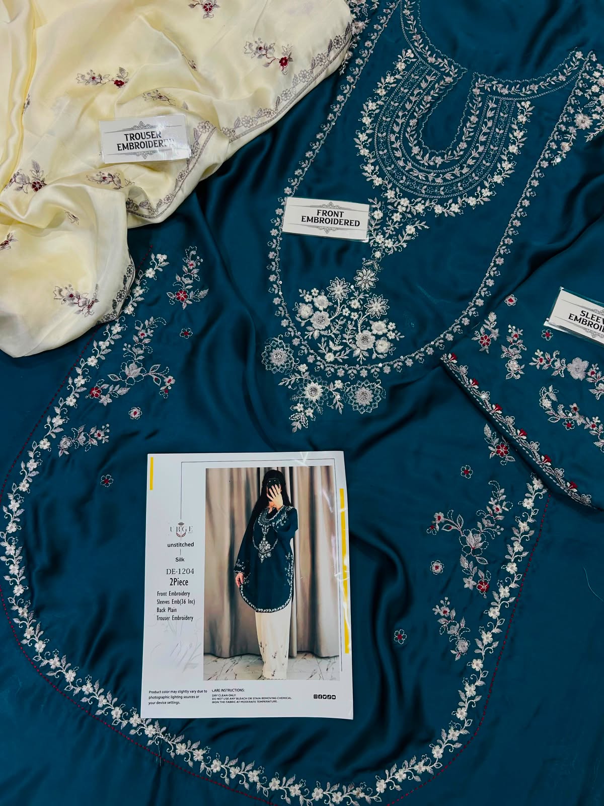 Premium Heavy Embroidered Shamoze Silk 2-Piece Suit