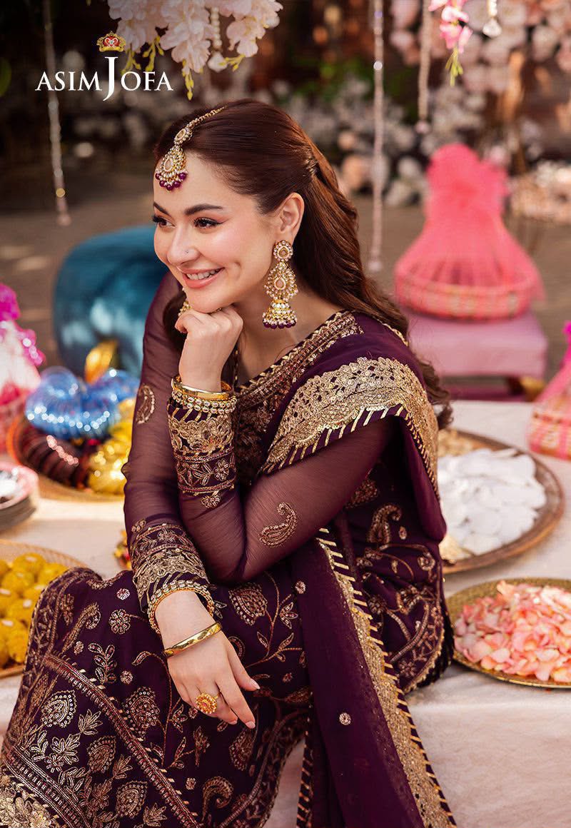 Unstitched Luxury Chiffon 3-Piece Suit with Malai Trouser By Asim Jofa