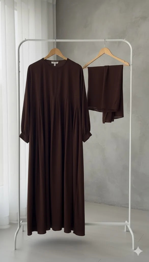 Chocolate Brown Abaya with stoller
